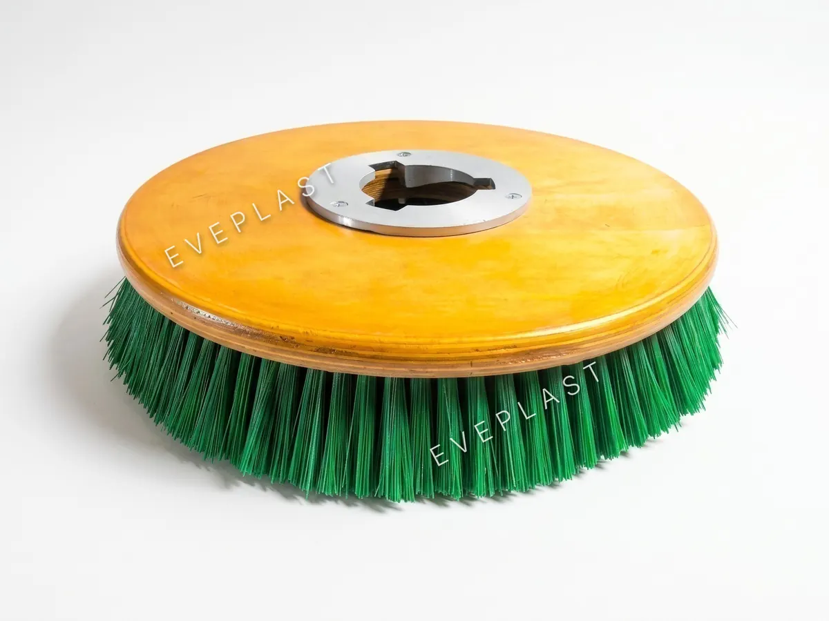 Escobilla para lavar alfombra Eveplast con fibra verde y base de madera
